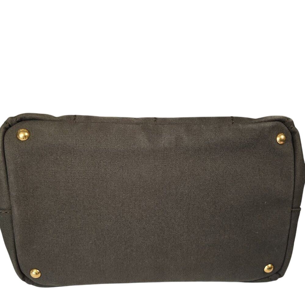 Prada Medium Canapa Canvas Tote Green - Picture 5 of 11